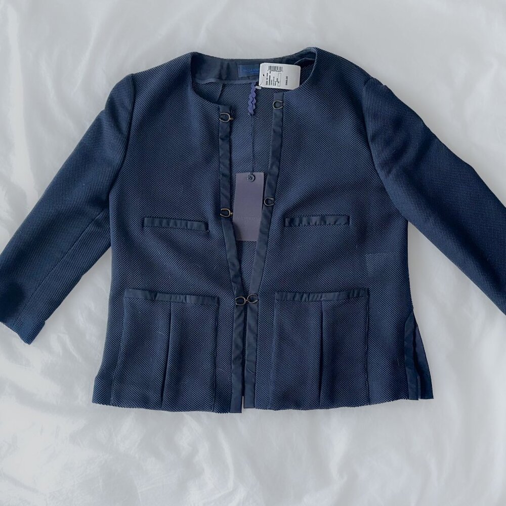 Piazza Sempione tailored cotton mesh blazer